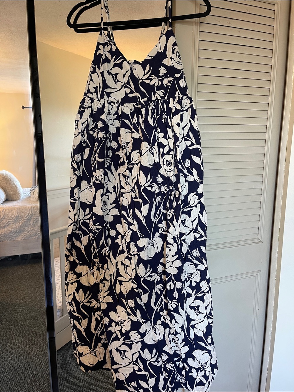 a new day Navy & White Floral Spaghetti-Strap Maxi Dress